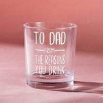 Personalised To Dad From The Reasons You Drink Whisky Glass Funny Gift Birthday Gift Father's Day Gift for Dad Grandpa Whisky Lovers