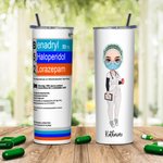 Bicchiere da 20 once con cannuccia per medico, infermiere, farmacista, anestesista, ecc.