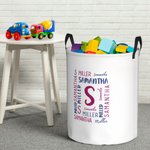 Gepersonaliseerde naam speelgoed opbergmand wasmand met handvat Housewarming Gift voor mama kinderen