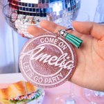 Personalised Glitter Pink Doll-like Style Acrylic Keychain with Tassel and Name Cute Birthday Gift or Anniversary Gift for Her