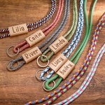 Lanière Porte-clés Porte-badge Personnalisée avec Nom Gravé sur Bois Cadeau pour Enseignants et Employés