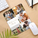 Tapis de souris en caoutchouc antidérapant personnalisé avec photo et texte Cadeau pour famille ou couple d'amis