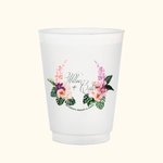 Personliga Hawaii Style Floral Wedding Återvinningsbara Frosted Cups Set med 10 Förlovning Bridal Shower Bachelor Party Present