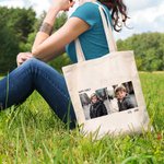 Personalised Photo Canvas Tote Bag Shopping Bag Birthday Christmas Gift for Woman Friends Family Members