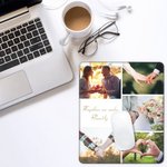 Tapis de souris en caoutchouc antidérapant personnalisé avec photo et texte Cadeau pour famille ou couple d'amis