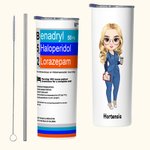 Bicchiere da 20 once con cannuccia per medico, infermiere, farmacista, anestesista, ecc.