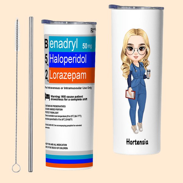 Bicchiere da 20 once con cannuccia per medico, infermiere, farmacista, anestesista, ecc.