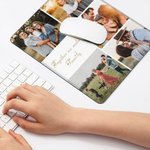 Tapis de souris en caoutchouc antidérapant personnalisé avec photo et texte Cadeau pour famille ou couple d'amis