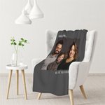 Gepersonaliseerde 1-3 foto's Zachte deken met tekst Vaderdag Moederdag Valentijnscadeau voor familie Koppel