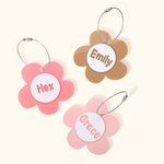 Personalizzato in acrilico 3D Daisy Bag Tag Zaino Borsa pranzo Bambini Seggiolino auto con nome Regalo di Natale Regalo di scuola Regalo di compleanno