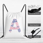 Personalized Drawstring Backpack Cinch Storage Bag with Name for Gym Shopping Sport Travel Gift