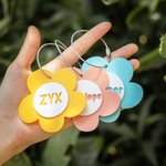 Personalizzato in acrilico 3D Daisy Bag Tag Zaino Borsa pranzo Bambini Seggiolino auto con nome Regalo di Natale Regalo di scuola Regalo di compleanno
