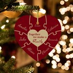 Gepersonaliseerd Hartvormig Puzzel Hart Ornament met Foto Kerstcadeau Thanksgiving Day Cadeau voor Familieleden