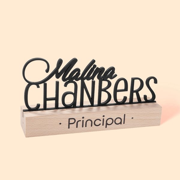 Personalised Wooden Name Sign Desk Nameplate Office Decor Back to School Appreciation Gift for Teacher Principal
