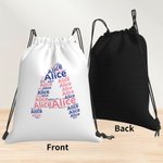 Personalized Drawstring Backpack Cinch Storage Bag with Name for Gym Shopping Sport Travel Gift