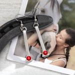 Boucles d'Oreilles Personnalisées avec Pierre de Naissance Pendentif Clous de Fer à Cheval Cadeau pour Femme