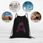 Personalized Drawstring Backpack Cinch Storage Bag with Name for Gym Shopping Sport Travel Gift