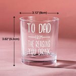 Personalised To Dad From The Reasons You Drink Whisky Glass Funny Gift Birthday Gift Father's Day Gift for Dad Grandpa Whisky Lovers