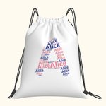Personalized Drawstring Backpack Cinch Storage Bag with Name for Gym Shopping Sport Travel Gift