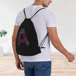 Personalized Drawstring Backpack Cinch Storage Bag with Name for Gym Shopping Sport Travel Gift