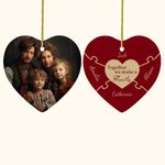 Gepersonaliseerd Hartvormig Puzzel Hart Ornament met Foto Kerstcadeau Thanksgiving Day Cadeau voor Familieleden