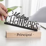 Personalised Wooden Name Sign Desk Nameplate Office Decor Back to School Appreciation Gift for Teacher Principal
