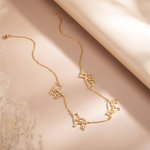 Personligt halsband med silhuett av hundkattras med namn Smycken för djurminnesmärke Present till kvinnor Flicka Familj Husdjursälskare