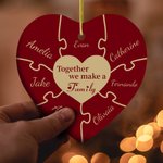 Gepersonaliseerd Hartvormig Puzzel Hart Ornament met Foto Kerstcadeau Thanksgiving Day Cadeau voor Familieleden