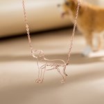 Personligt halsband med silhuett av hundkattras med namn Smycken för djurminnesmärke Present till kvinnor Flicka Familj Husdjursälskare