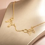 Personligt halsband med silhuett av hundkattras med namn Smycken för djurminnesmärke Present till kvinnor Flicka Familj Husdjursälskare