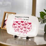 Gepersonaliseerde stamboomschotel Roze hart servies Geluksthema Huisdecoratie Housewarming Kerstmis Moederdag Grootouderdag Cadeau
