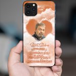Gepersonaliseerde Hemel Herinnering Hartvormige Foto Telefoonhoesje met Naam Kerst Herdenkingsdag Cadeau voor Familie Lid Liefhebber Vrienden