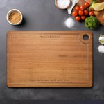 Tagliere di bambù personalizzato in ebano con nome inciso Testo Regalo di Natale Regalo di anniversario per marito moglie appassionato di cucina