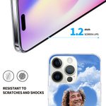Gepersonaliseerde Hemel Herinnering Hartvormige Foto Telefoonhoesje met Naam Kerst Herdenkingsdag Cadeau voor Familie Lid Liefhebber Vrienden