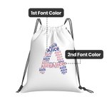 Personalized Drawstring Backpack Cinch Storage Bag with Name for Gym Shopping Sport Travel Gift