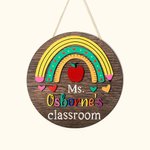 Personalisierte Regenbogen Türschild mit Namen Klassenzimmer Dekoration Lehrer Anerkennung Geschenk zurück zu Schule Geschenk