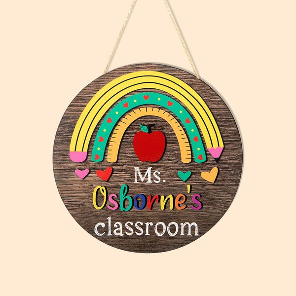 Personalisierte Regenbogen Türschild mit Namen Klassenzimmer Dekoration Lehrer Anerkennung Geschenk zurück zu Schule Geschenk
