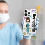 Custodia personalizzata per iPhone con nome dell'infermiere Settimana dell'infermiere Laurea Regalo di Natale e compleanno per infermiere