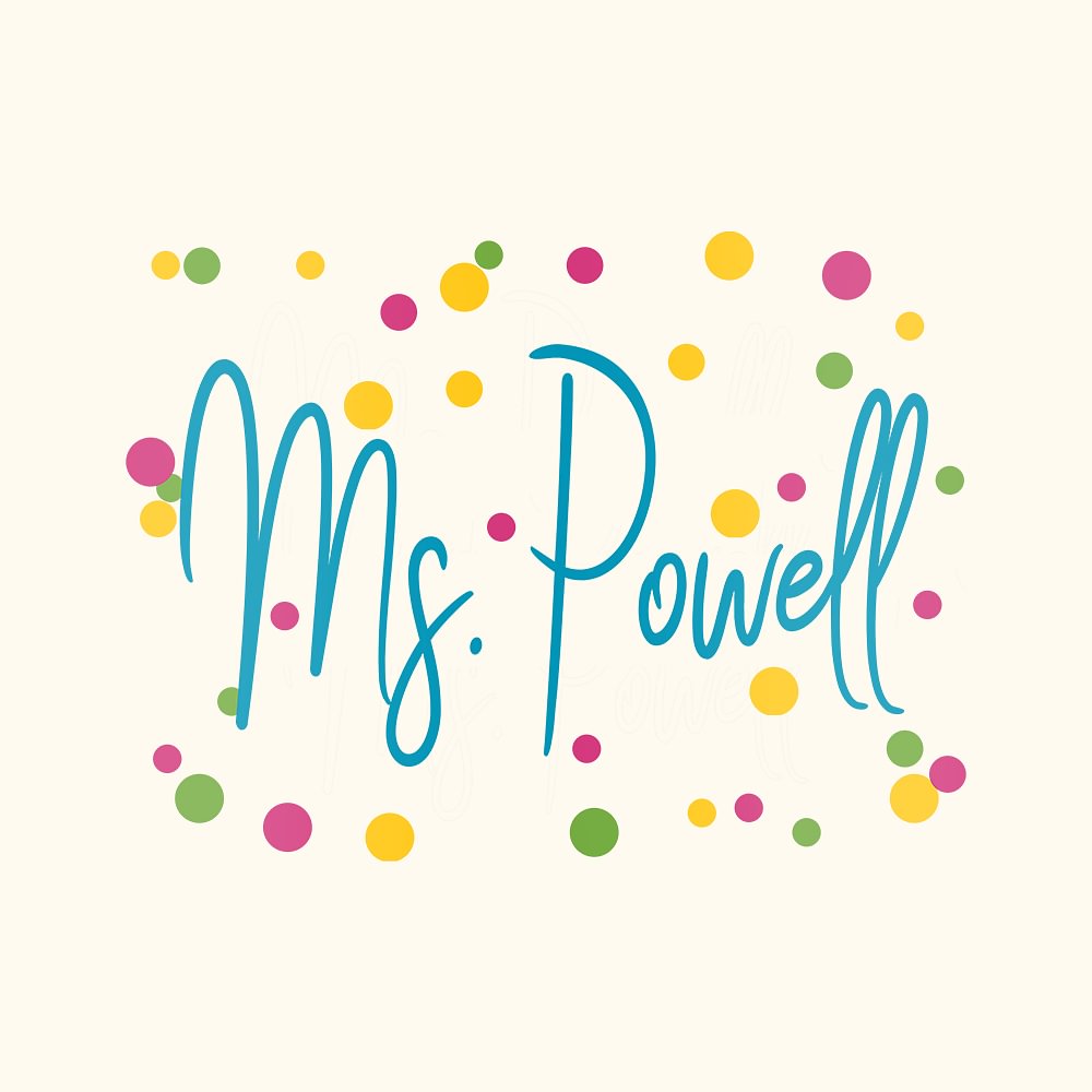 Personalisierte bunte Lehrer Desk Decal Aufkleber mit Polka Dots für Klassenzimmer Kindergarten Grundschule Lehrmittel