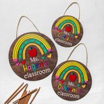 Personalisierte Regenbogen Türschild mit Namen Klassenzimmer Dekoration Lehrer Anerkennung Geschenk zurück zu Schule Geschenk
