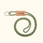 Lanière Porte-clés Porte-badge Personnalisée avec Nom Gravé sur Bois Cadeau pour Enseignants et Employés
