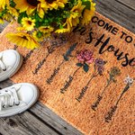 Personalizzato fiore di nascita Casa della nonna zerbino di benvenuto antiscivolo durevole per interni all'aperto regalo di inaugurazione della casa per la nonna mamma