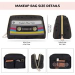 Gepersonaliseerde Retro Cassetteband Lederen Cosmetische Tas Gift voor Muziekliefhebber