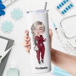 Personalizzato 20 oz infermiere Food Grade Skinny Tumbler tazza in acciaio inox riutilizzabile bottiglia d'acqua regalo per il personale medico inferm