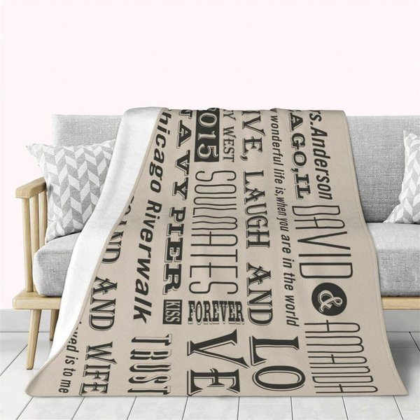 Manta personalizada para pareja Manta de sofá con texto Accesorio de camping Recuerdo de amor romántico Aniversario de boda Regalo de San Valentín par