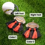 Personalized A Pair of Bohemian Style Wood Football Earrings with Team Color Tassel and Engraved Text Gift for Football Fans Friend or Family