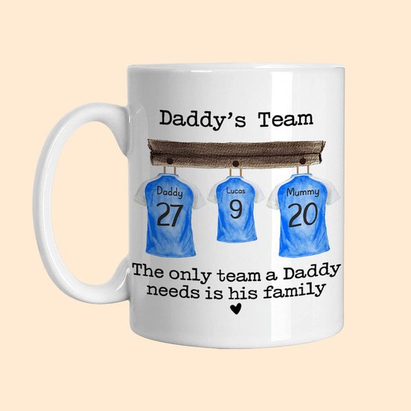Taza Personalizada 11oz/15oz Equipo de Fútbol Taza de Camisetas de Fútbol Divertida Taza de Café Regalo de Cumpleaños para Papá Mamá Abuelo Amante del