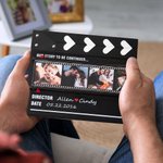 Henkilökohtainen Rolling Kuvat puinen koriste elokuva Clapperboard Design Vuosipäivä Ystävänpäivä Romanttinen lahja pariskunnalle