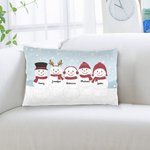 Personalizado 1-5 Familia Muñecos de nieve Cojín Arrojar Funda de almohada con nombres de Navidad Día de Acción de Gracias Decoración para el hogar Fa