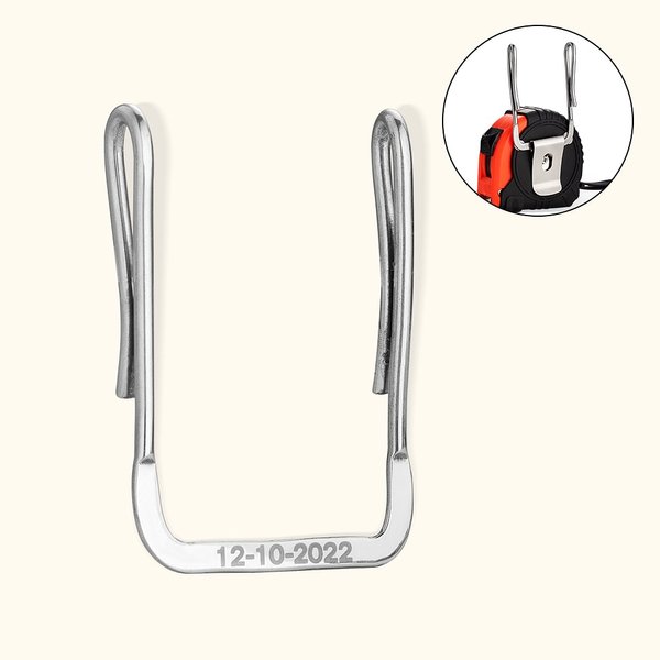 Personalized Tape Measure Clip Holder Stainless Steel Pocket Protector Measuring Tool Organizer Gift for Dad Woodworker Craftman